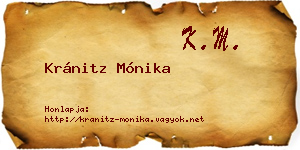 Kránitz Mónika névjegykártya